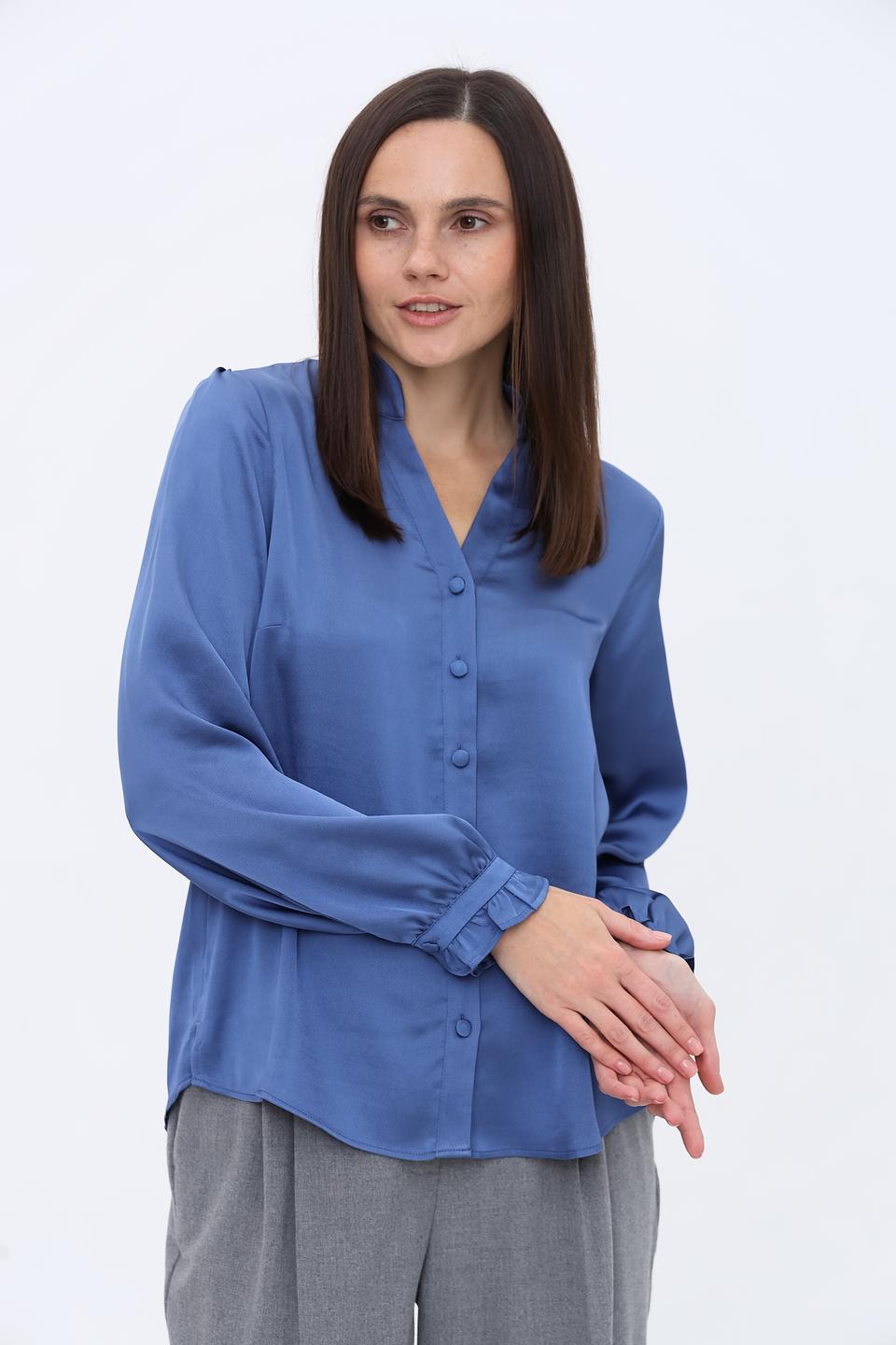 Блуза More and More голубая с рукавами-фонариками