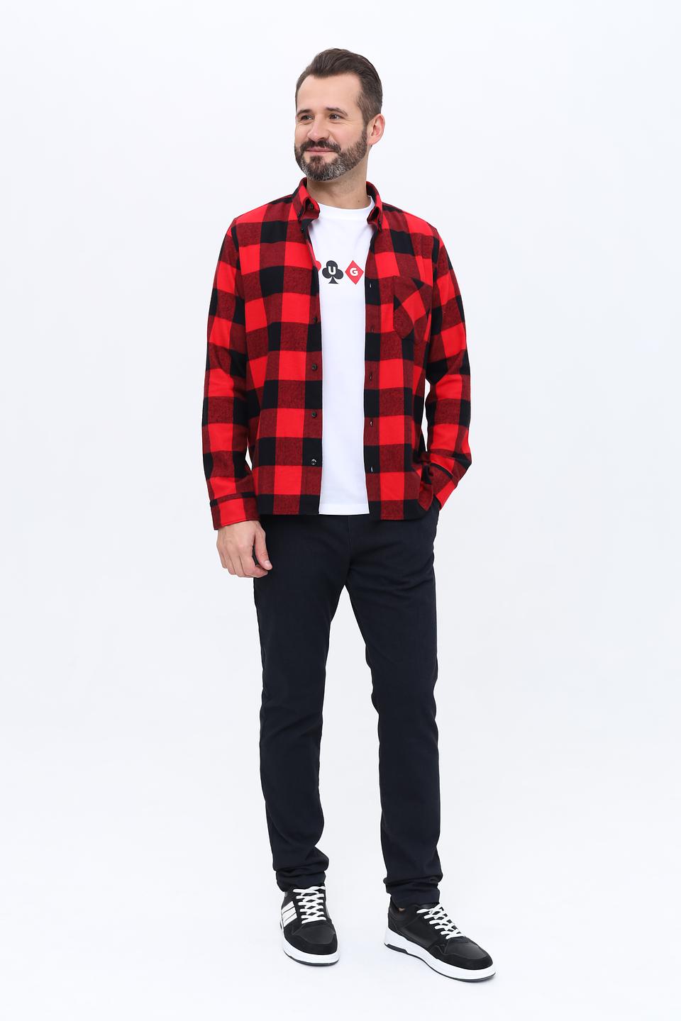 Рубашка Hugo клетка красный