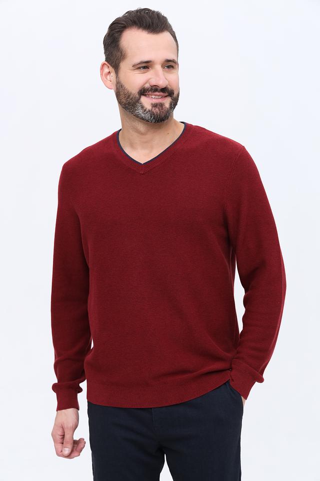 Джемпер Ragman V-образный бордовый