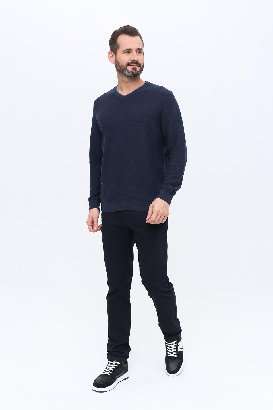 Джемпер Ragman V-образный тёмно-синий