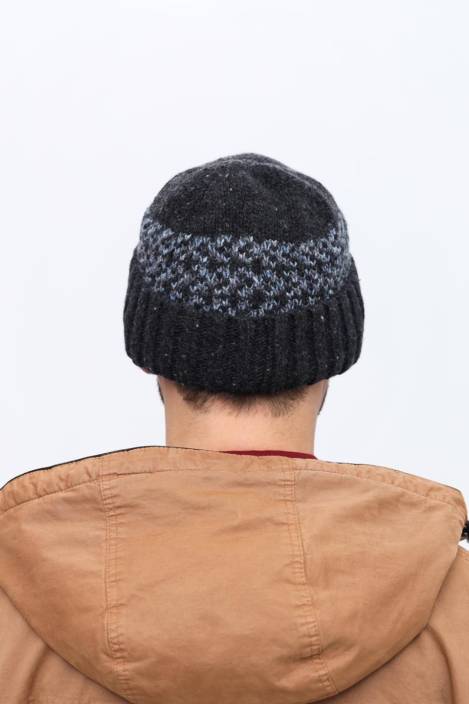 Шапка Marhatter мужская чёрная с узором