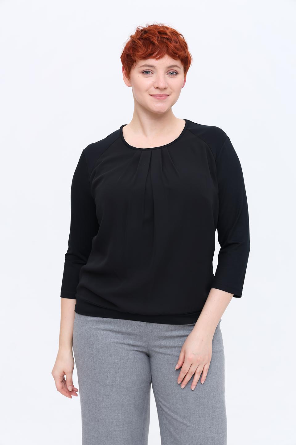 Блуза Frank Walder черная с драпировкой