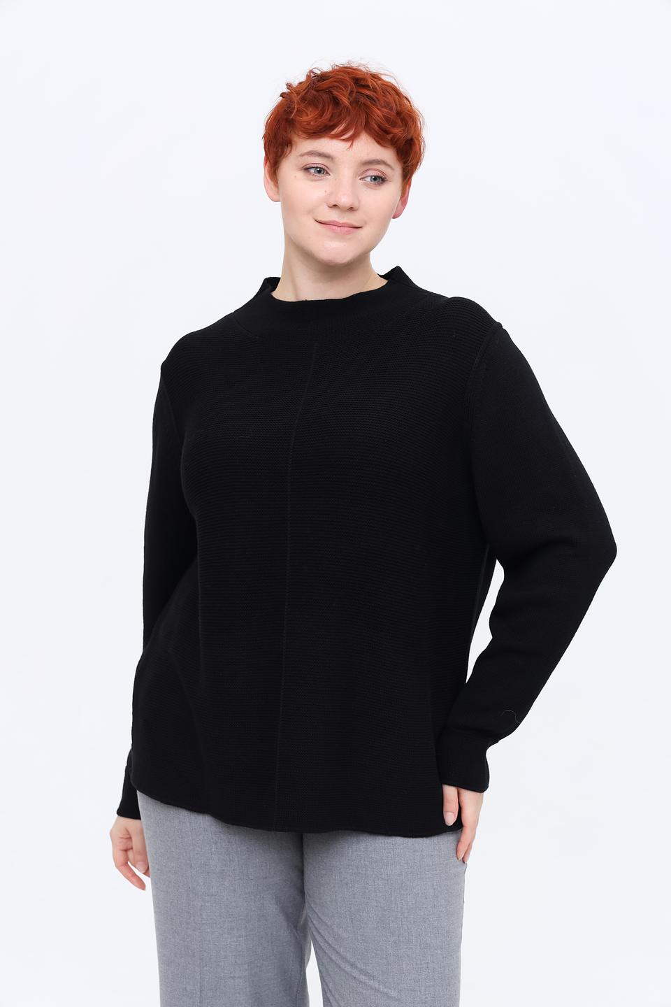 Пуловер Frapp чёрный с вырезом