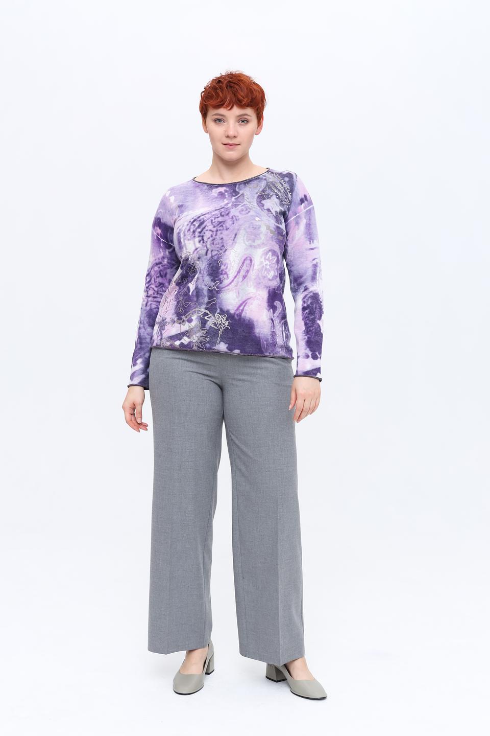 Пуловер Rabe collection с принтом лиловый