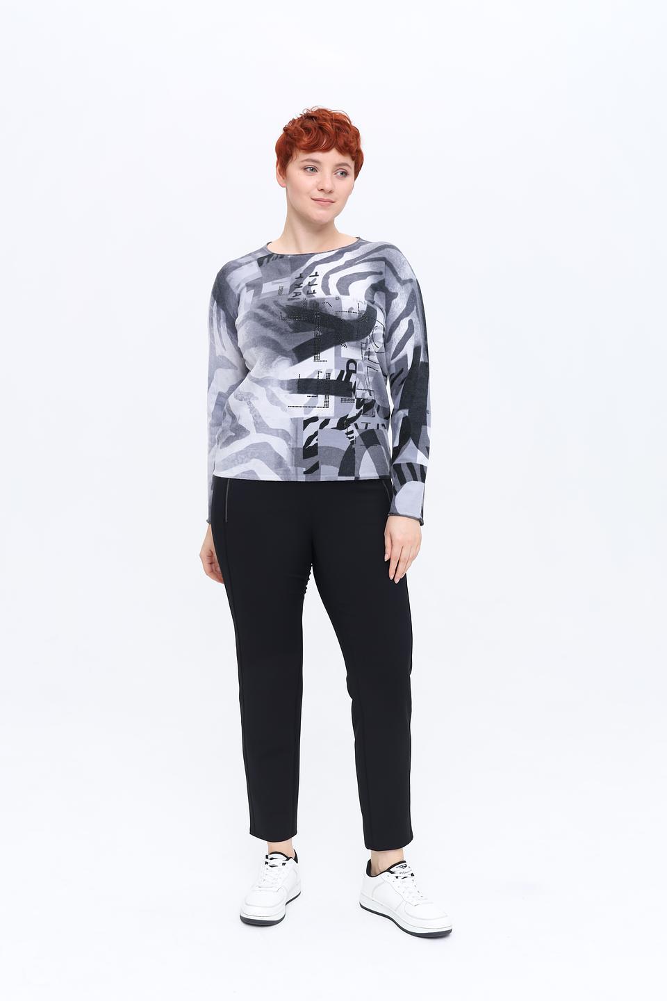 Пуловер Rabe collection с принтом серый