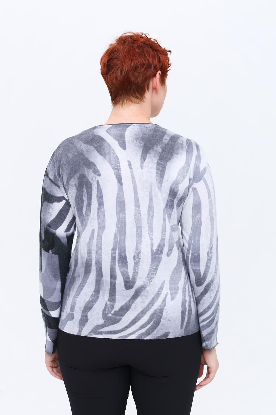 Пуловер Rabe collection с принтом серый