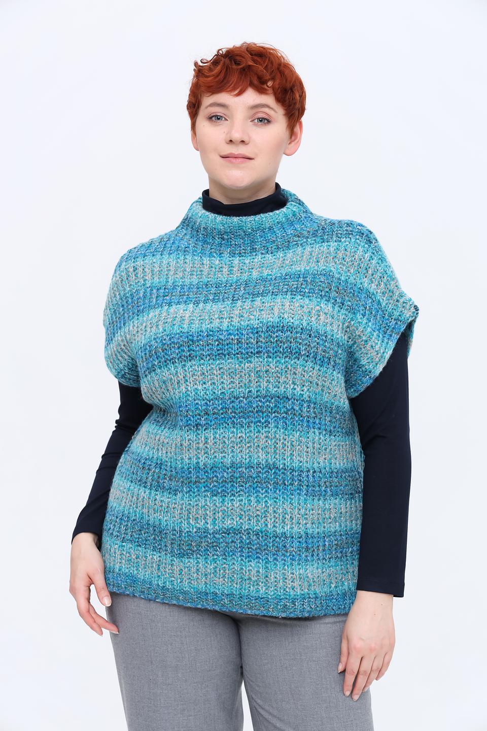 Жилет Lecomte полосатый бирюзовый