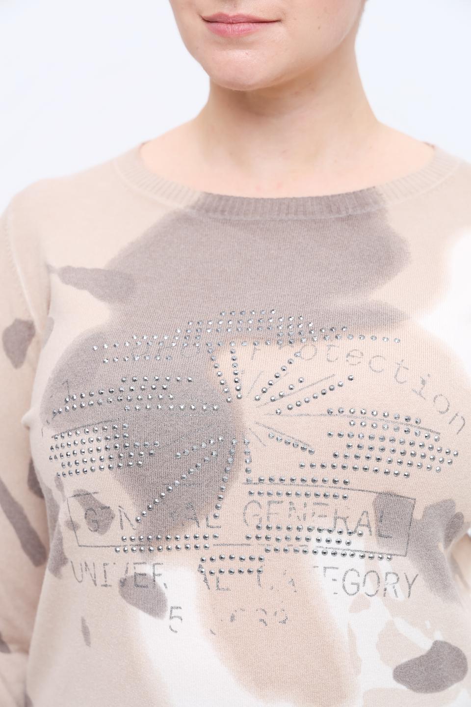 Пуловер Lecomte с принтом и стразами