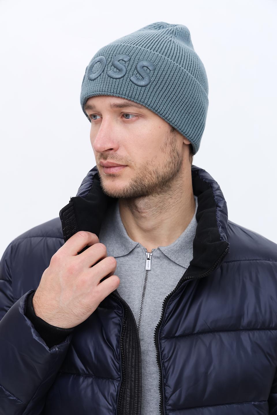 Шапка Boss Orange серая