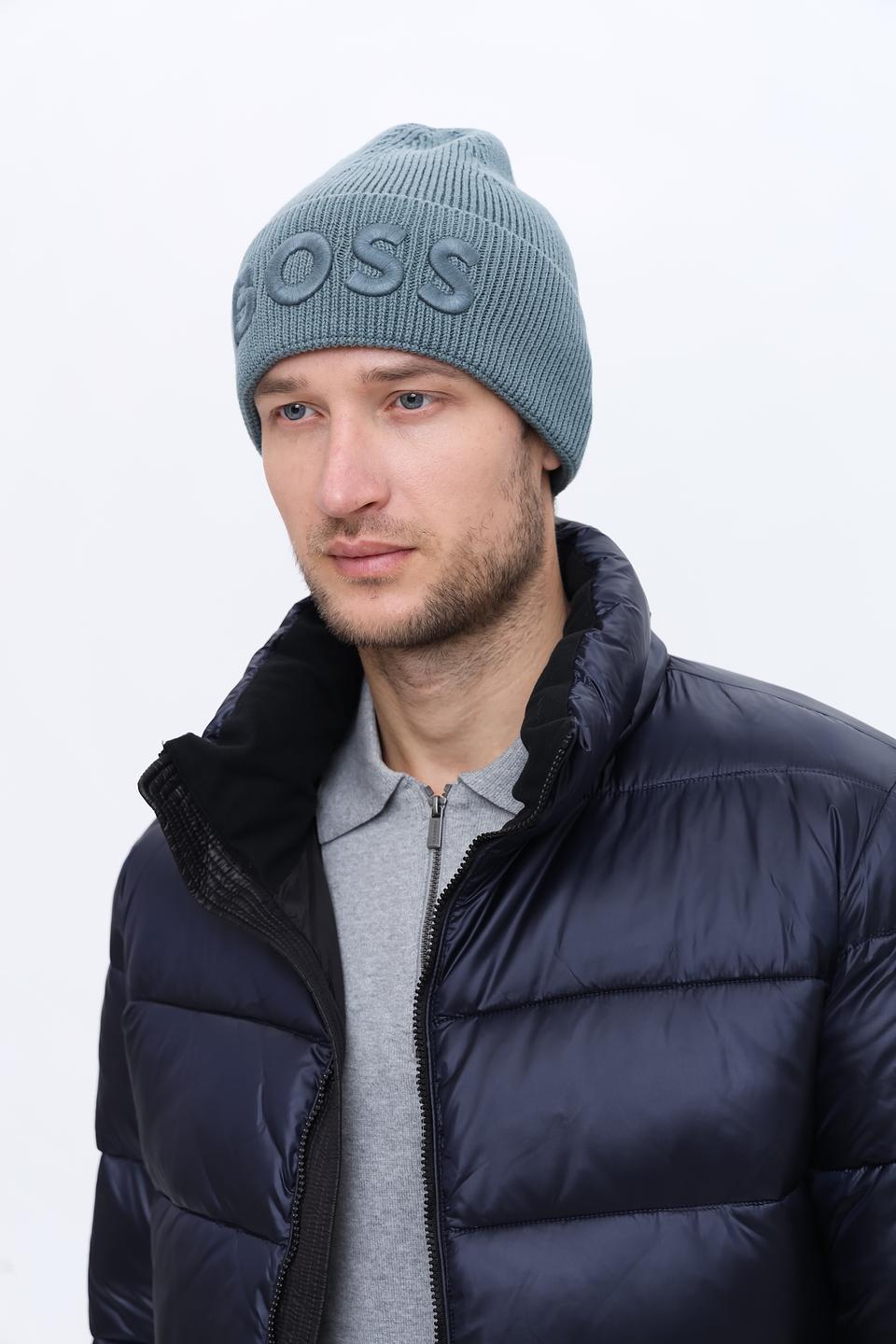 Шапка Boss Orange серая