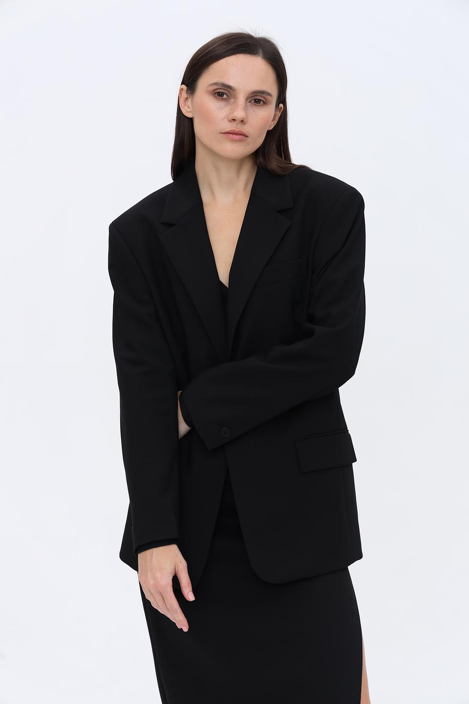 Жакет Hugo женский черный оверсайз