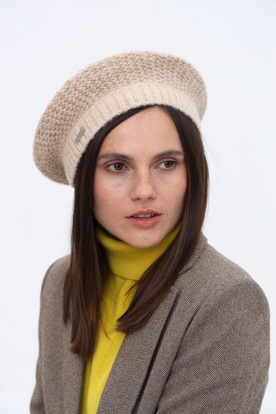 Берет Seeberger вязаный бежевый