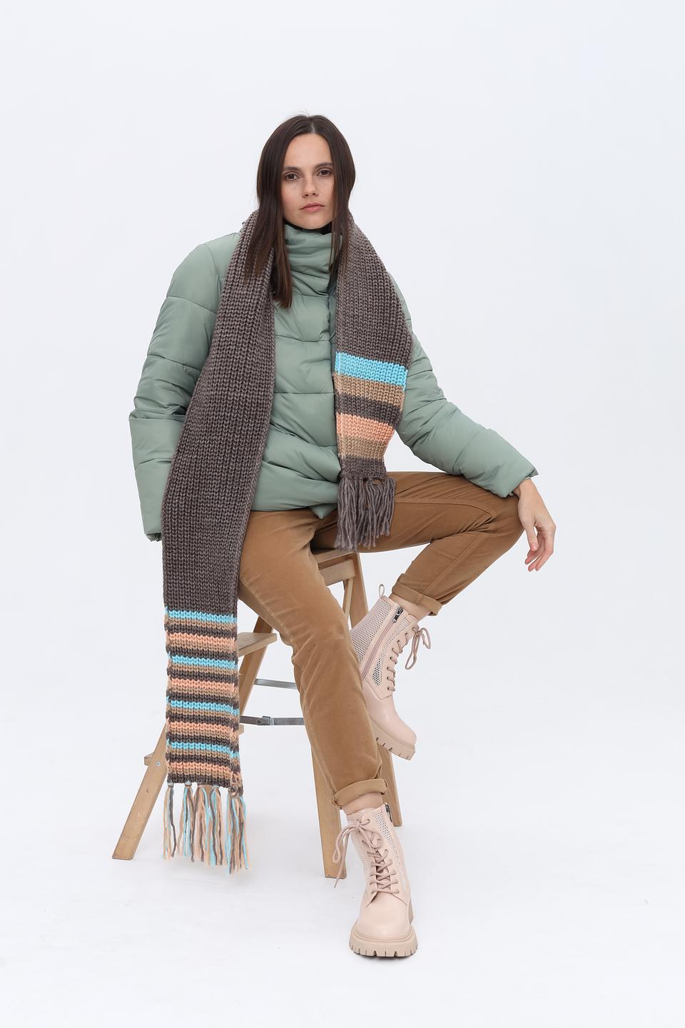 Шарф Seeberger в полоску с бахромой