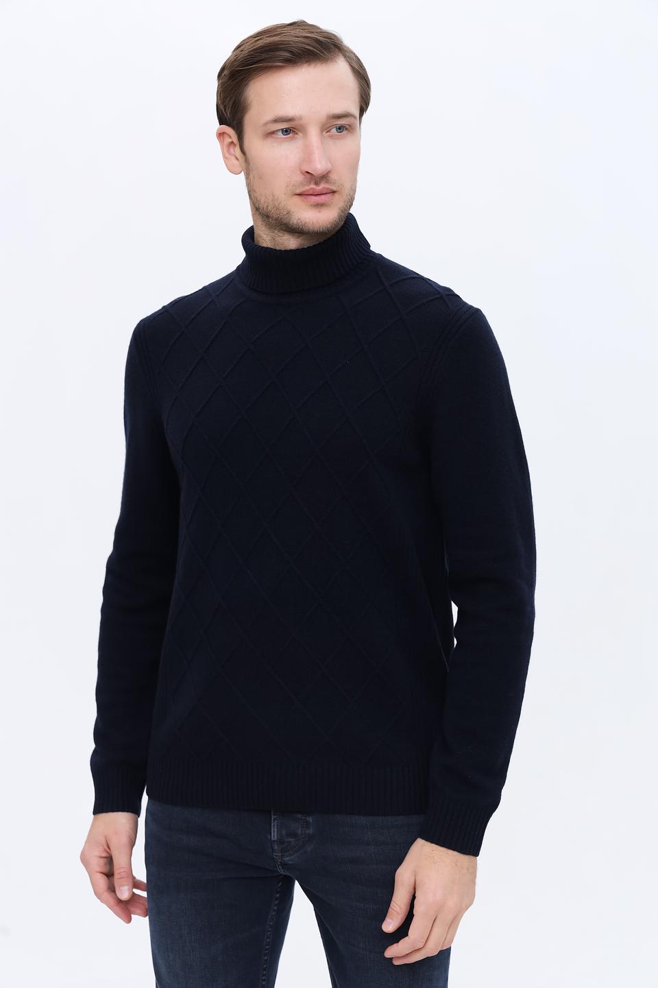 Водолазка Bugatti темно-синяя с узором