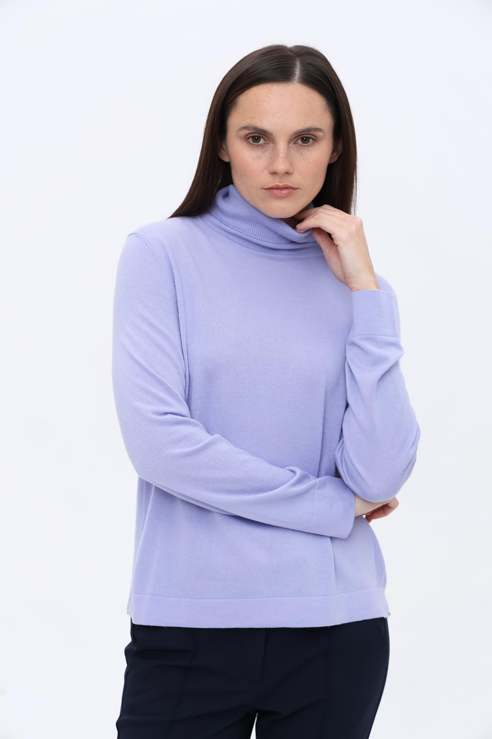 Пуловер Marc Cain лавандовый с горлом