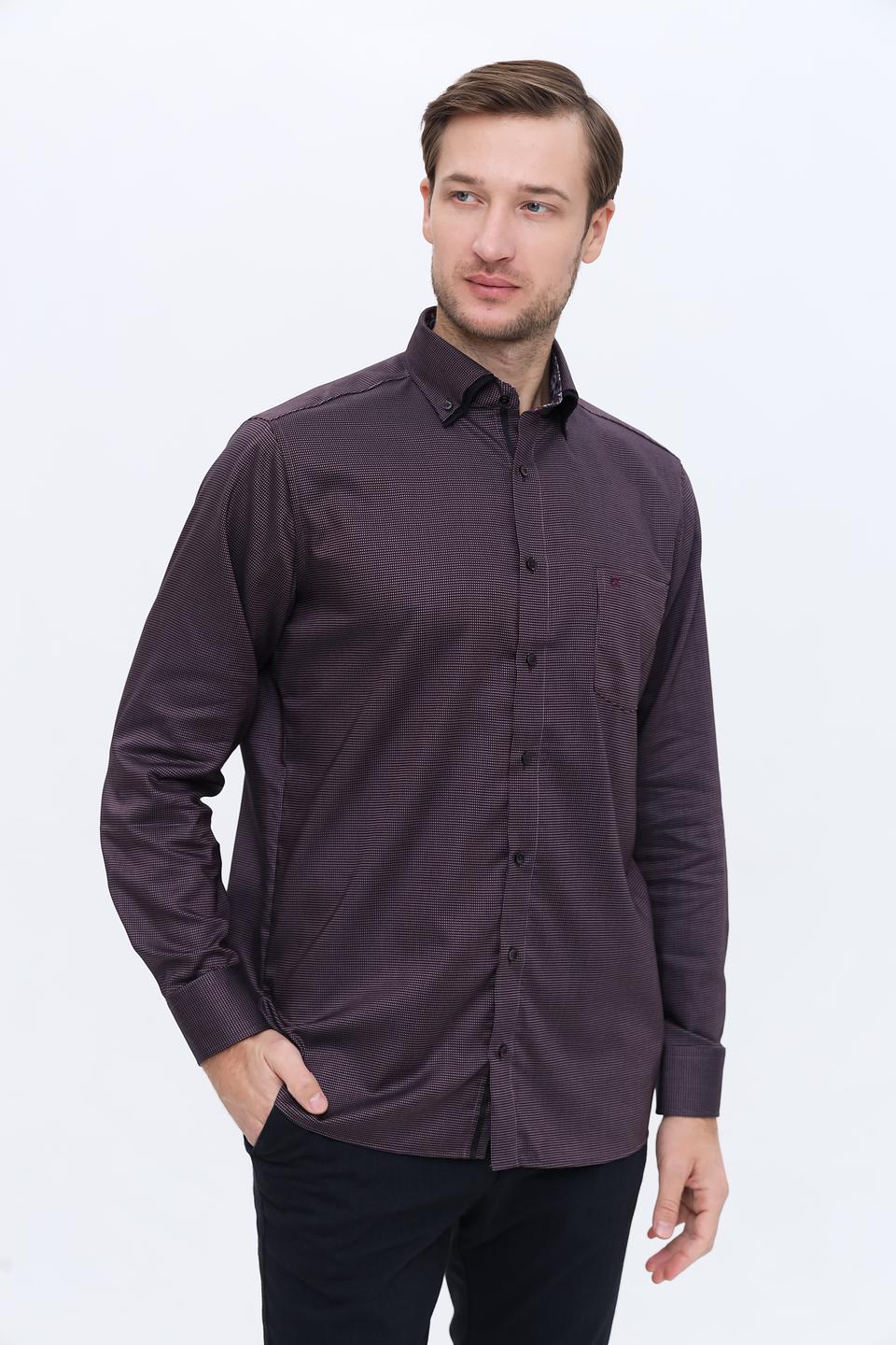 Рубашка Casa Moda с узором бордовый