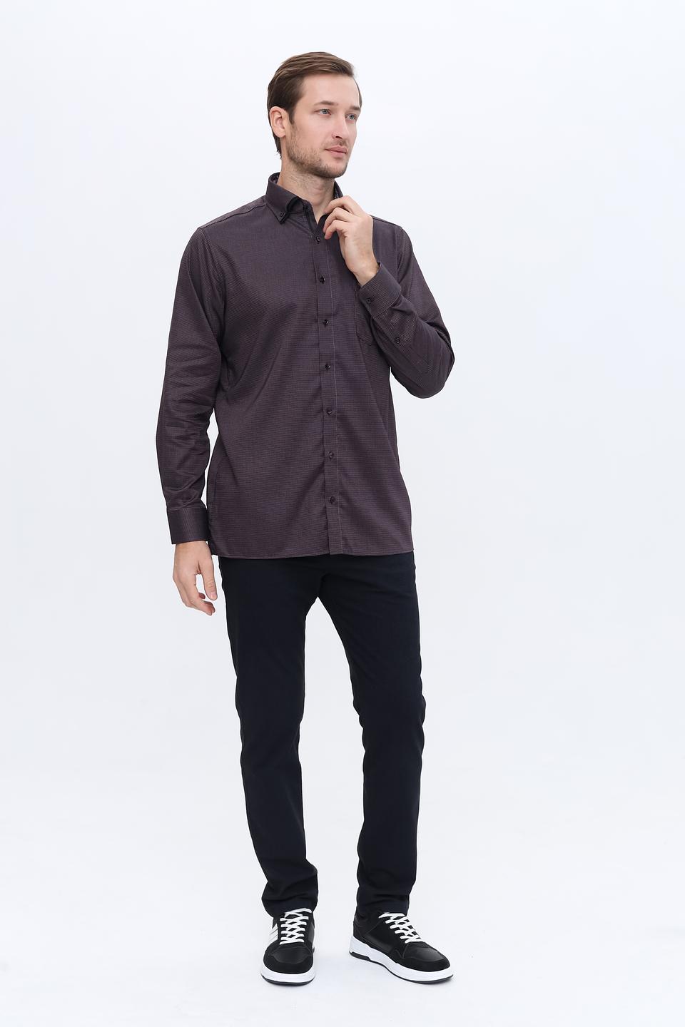 Рубашка Casa Moda с узором бордовый