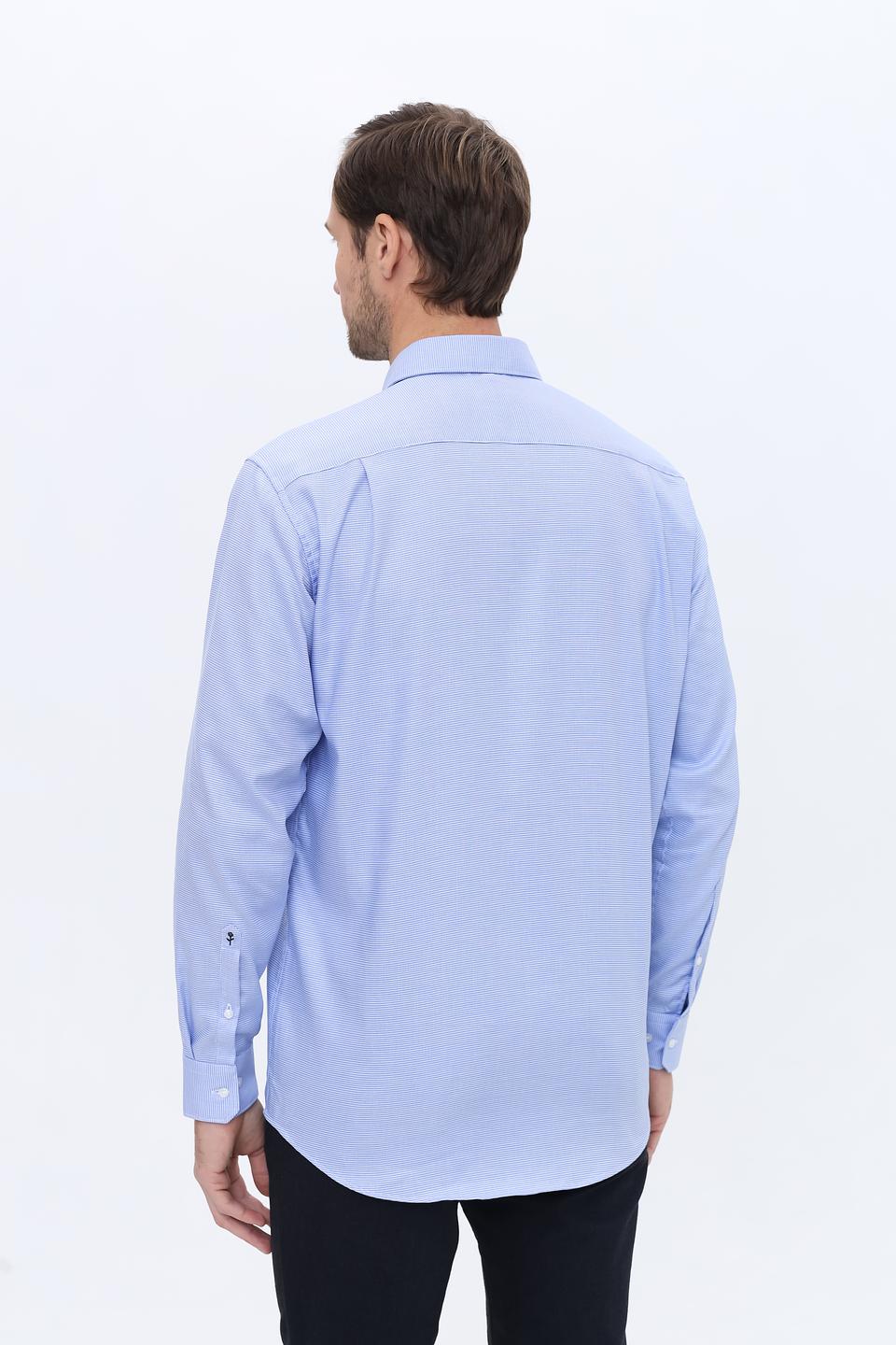 Рубашка Seidensticker голубая в мелкий рисунок