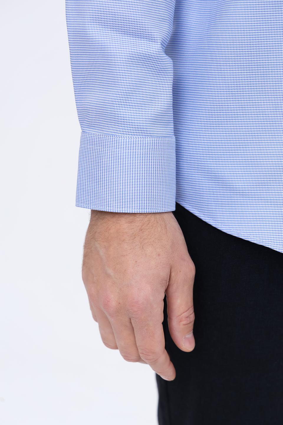 Рубашка Seidensticker голубая в мелкий рисунок