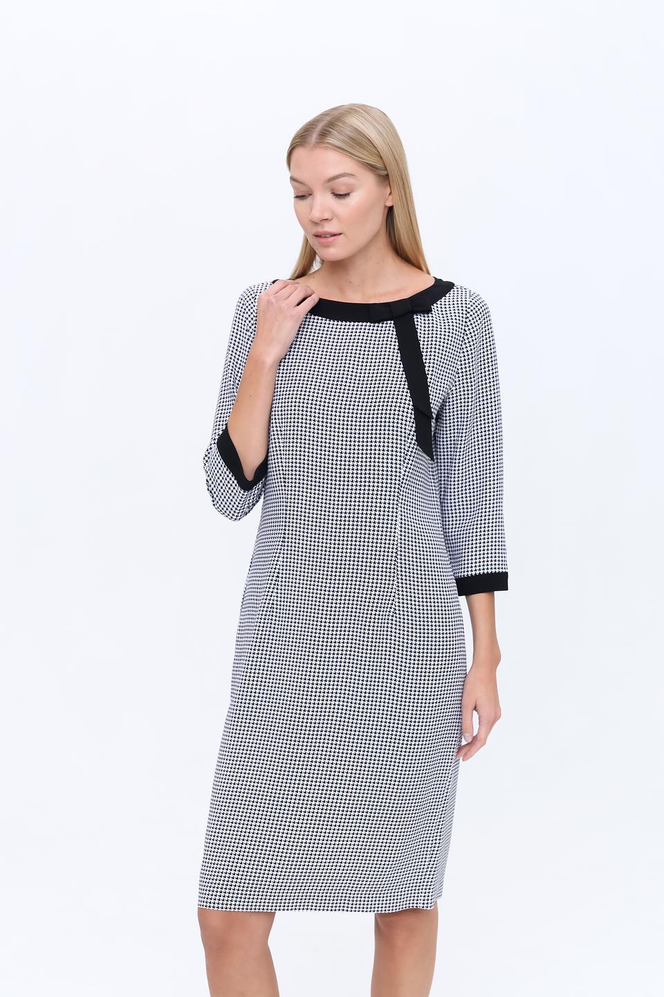 Платье Marc Cain в клетку с бантом