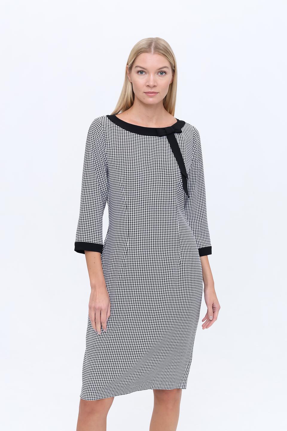 Платье Marc Cain в клетку с бантом