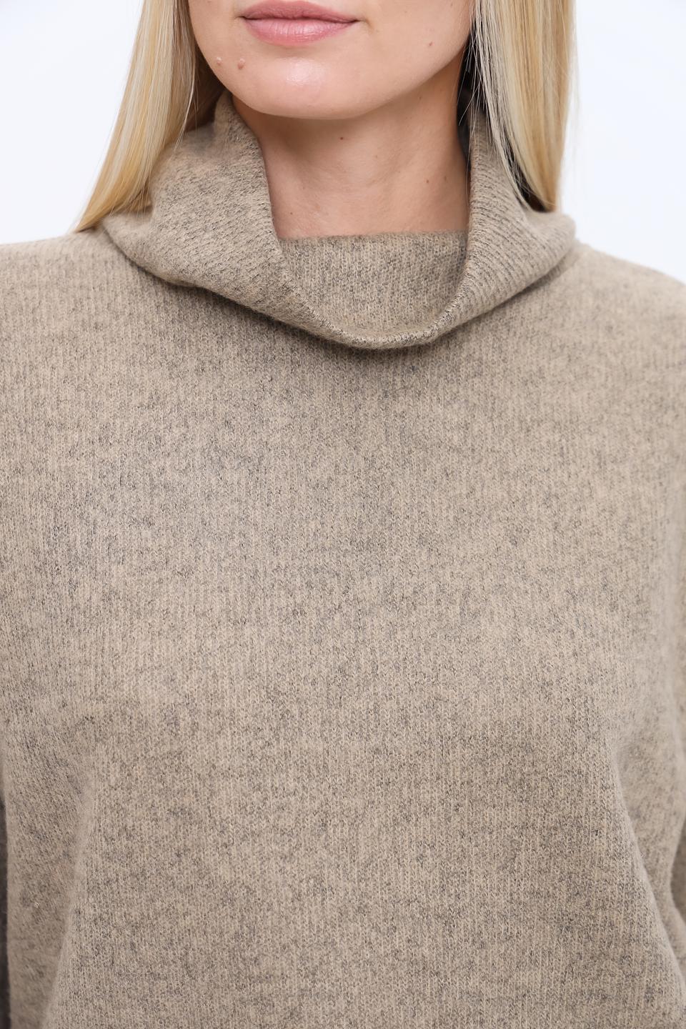 Пуловер Tom Tailor бежевый с горлом