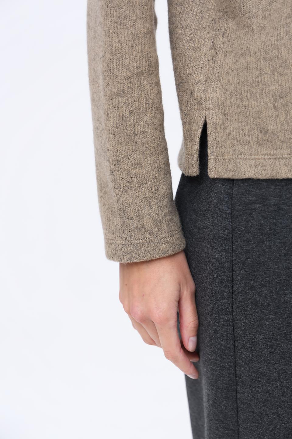 Пуловер Tom Tailor бежевый с горлом