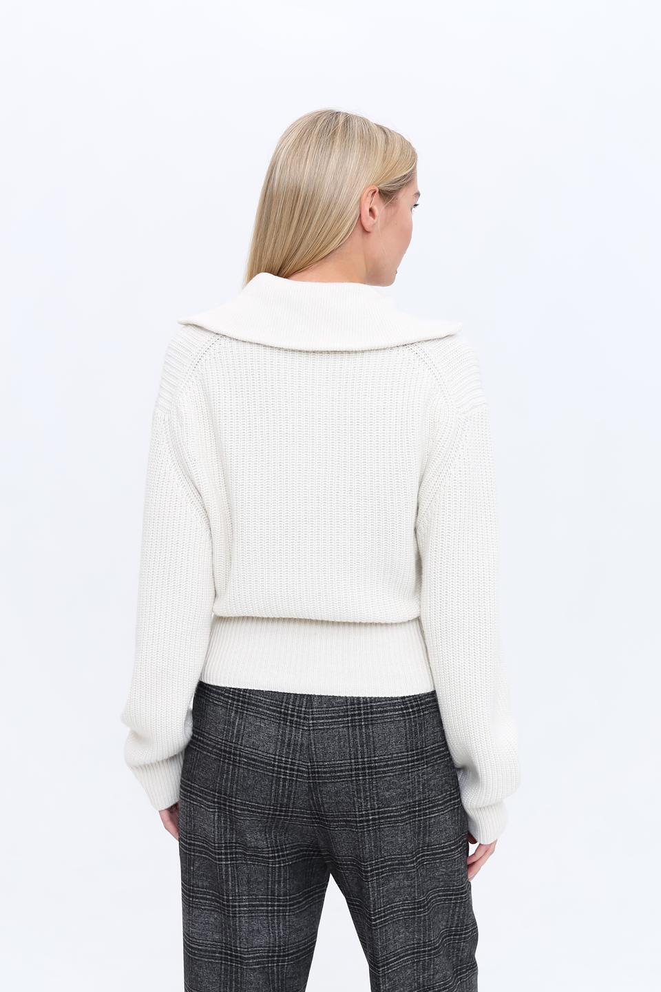 Джемпер Hugo жен. с молнией кремовый