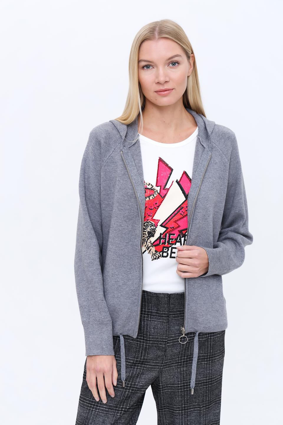 Толстовка Broadway серая на молнии