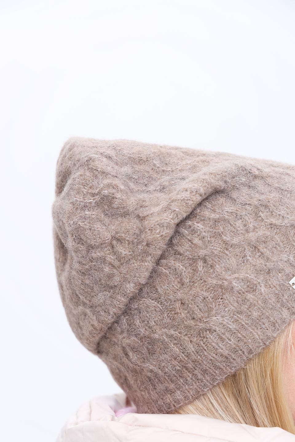 Шапка Seeberger вязаная бежевая