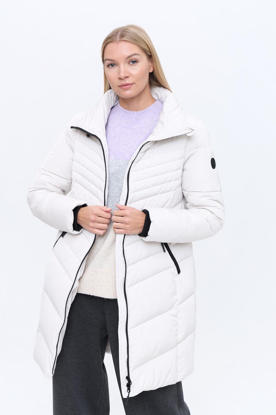 Пальто District стеганое белое