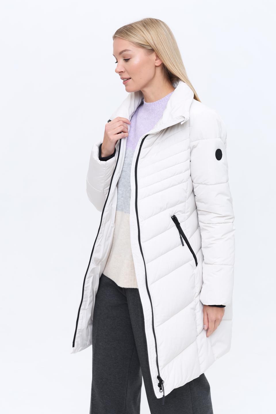 Пальто District стеганое белое