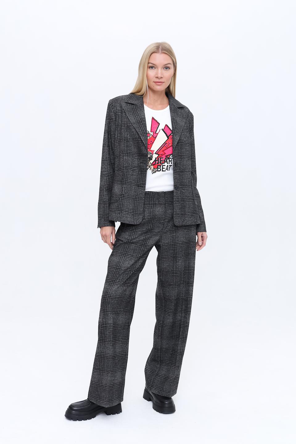 Жакет Bugatti в клетку серый