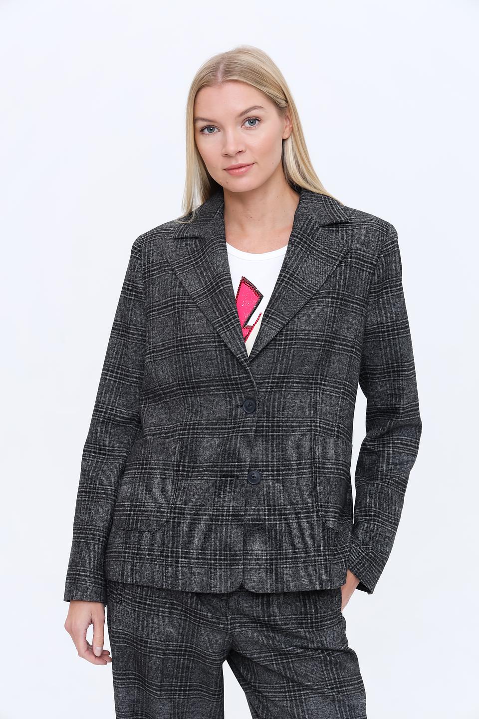 Жакет Bugatti в клетку серый