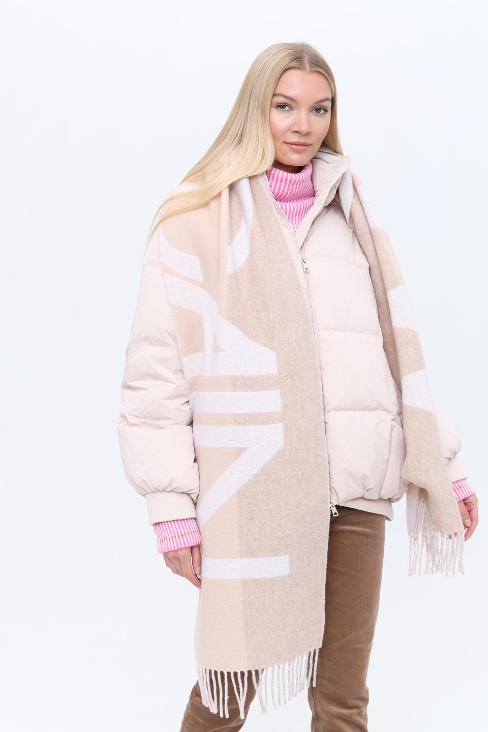 Шарф Marc Cain с логотипом бежевый