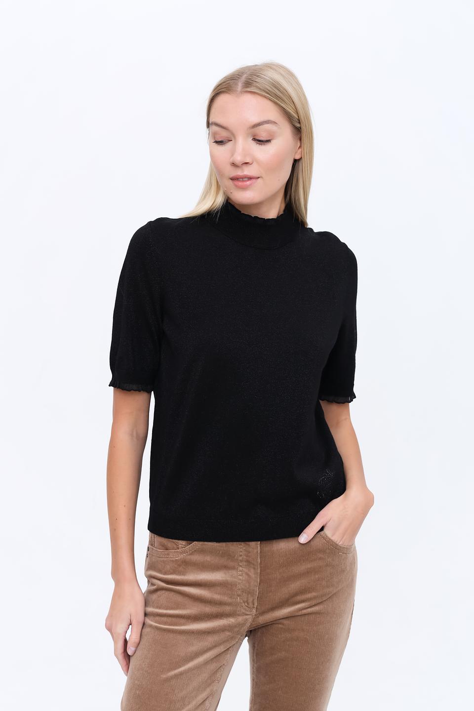 Пуловер Marc Cain чёрный с коротким рукавом