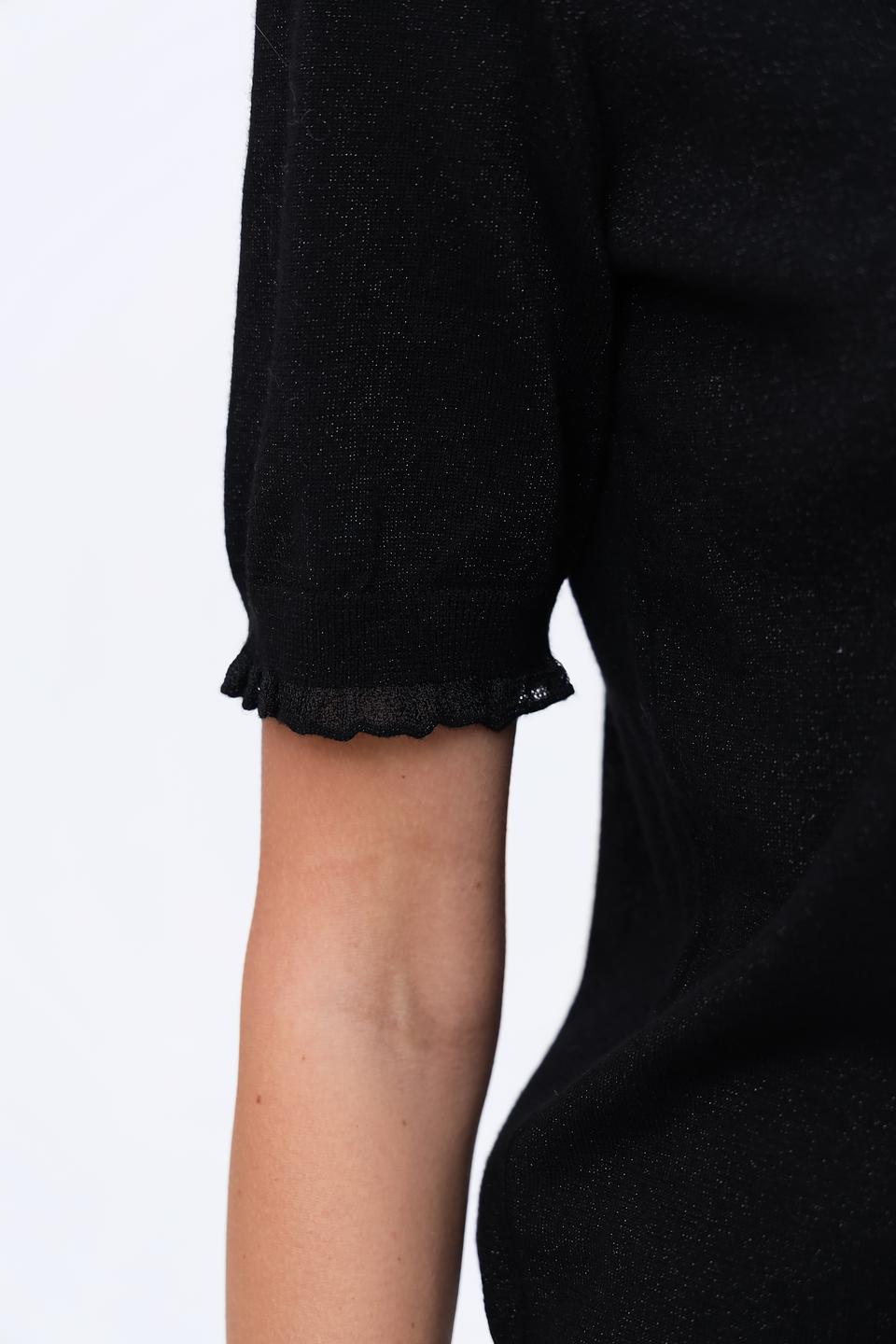 Пуловер Marc Cain чёрный с коротким рукавом