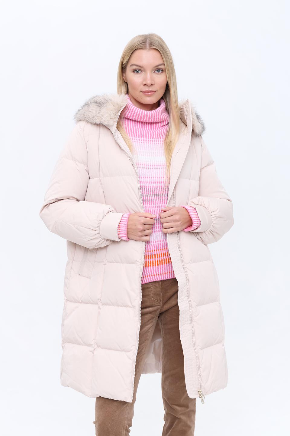 Пальто Marc Cain стеганое бежевое