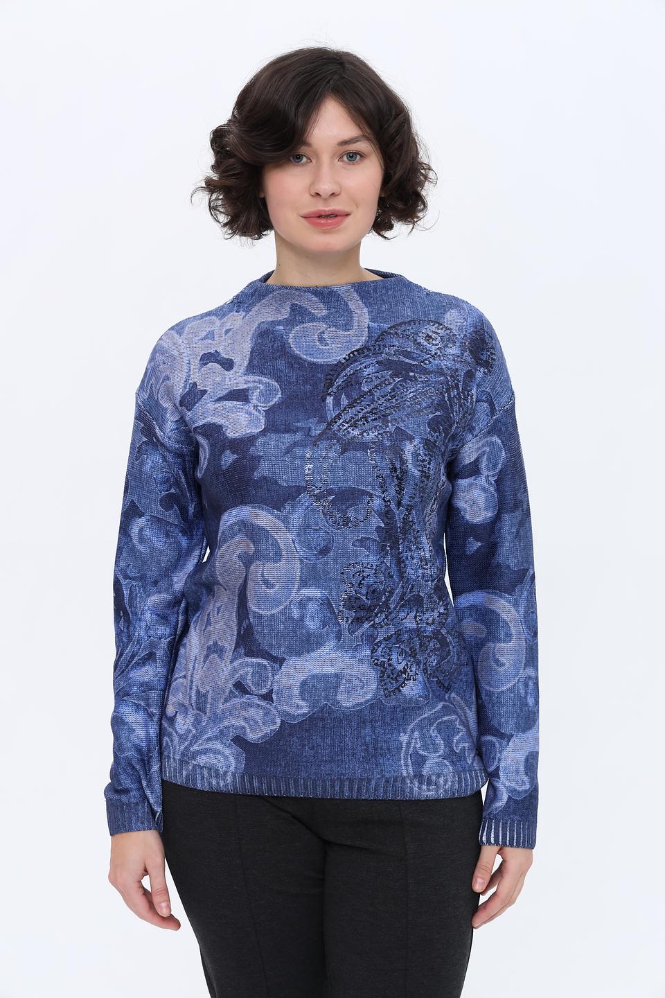 Пуловер Olsen с узором синий