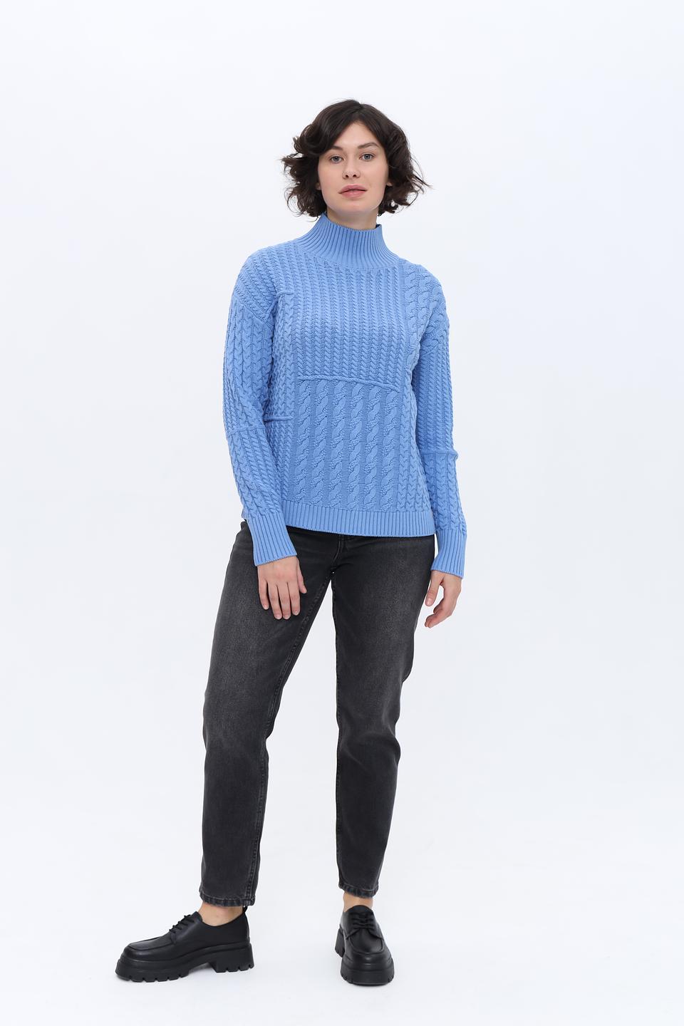 Пуловер Olsen голубой с косами