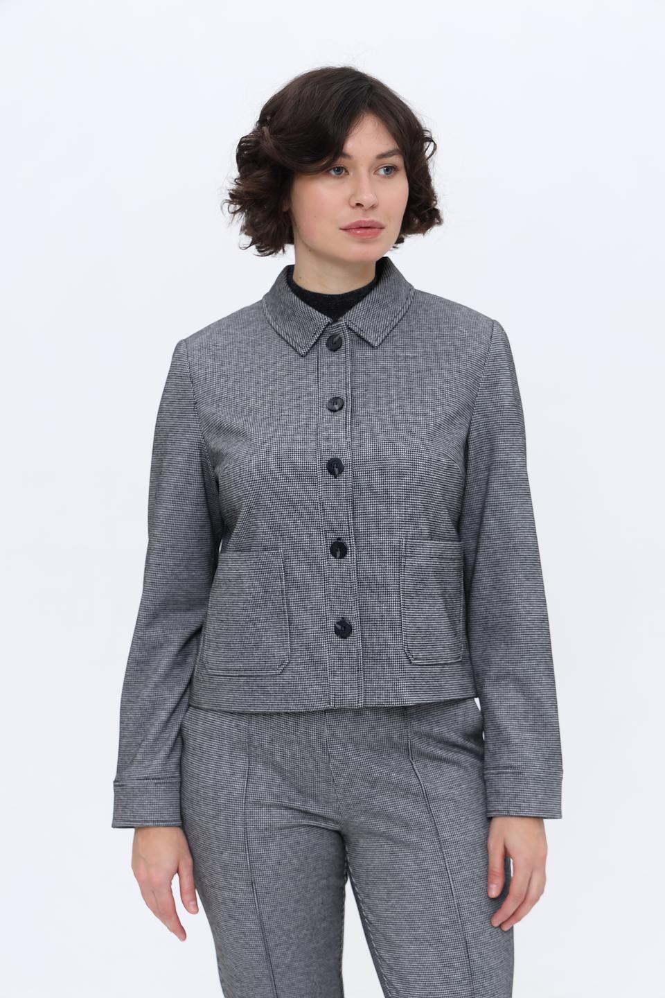 Жакет Olsen в клетку серый