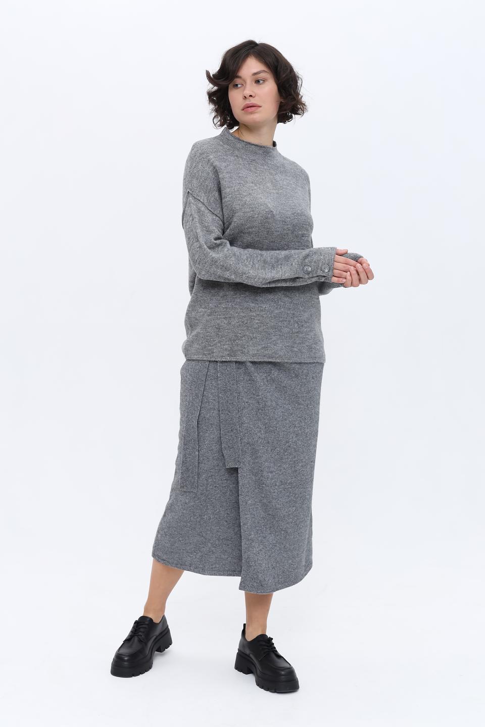 Юбка Oui с запахом серая