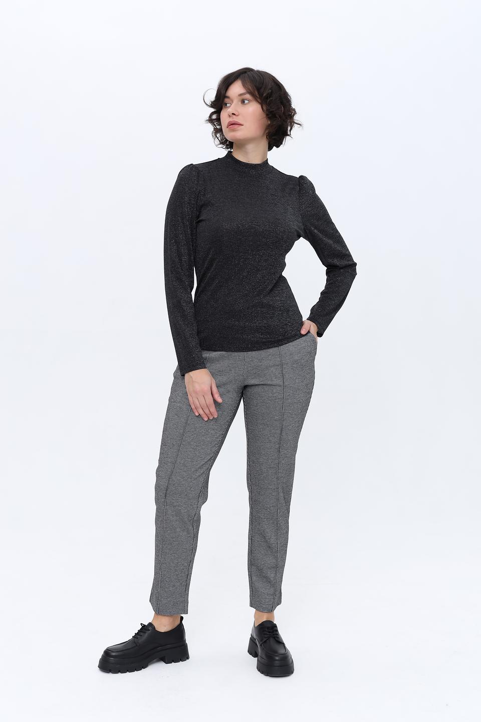 Лонгслив Oui с блестками черный