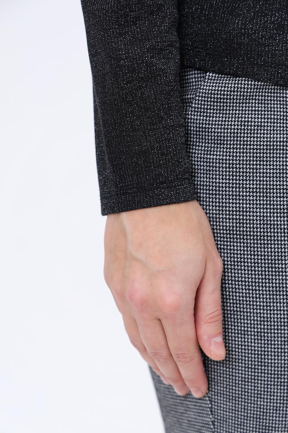 Лонгслив Oui с блестками черный