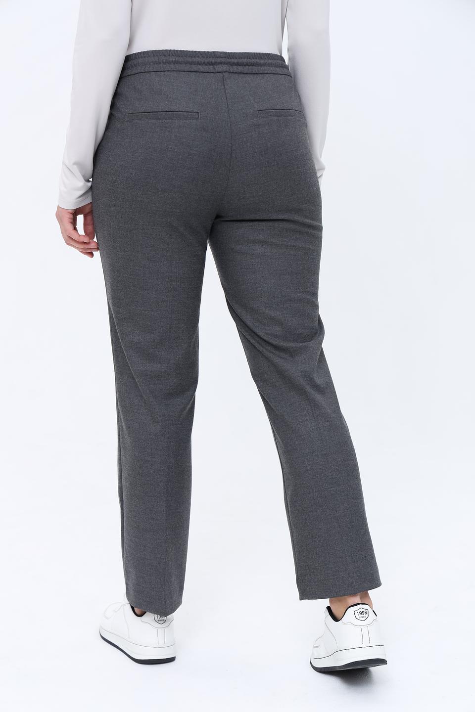 Брюки Oui серые с манжетами