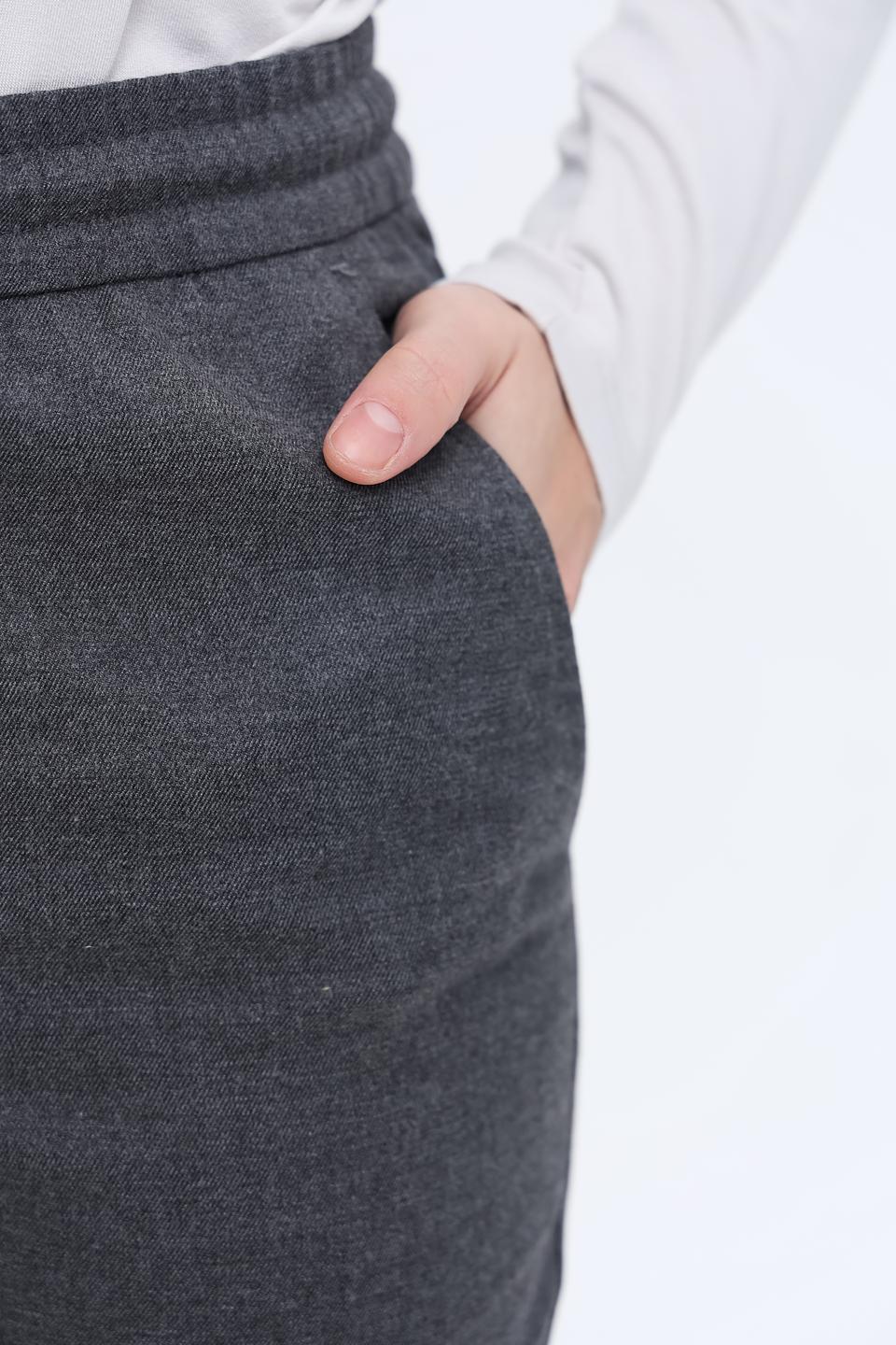 Брюки Oui серые с манжетами