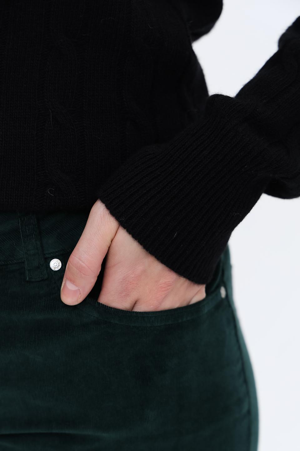 Брюки вельветовые Oui изумрудные