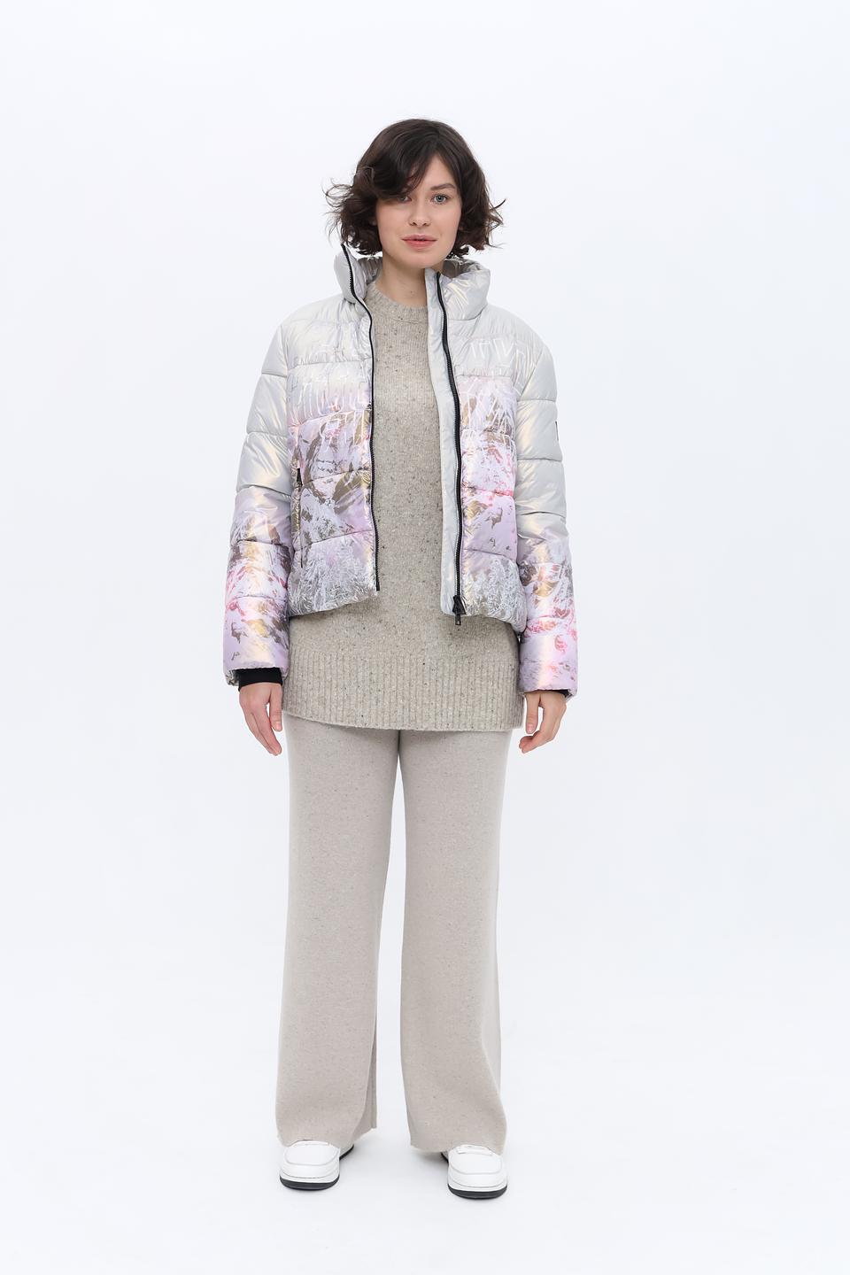 Куртка Marc Cain Sports с принтом серебристая