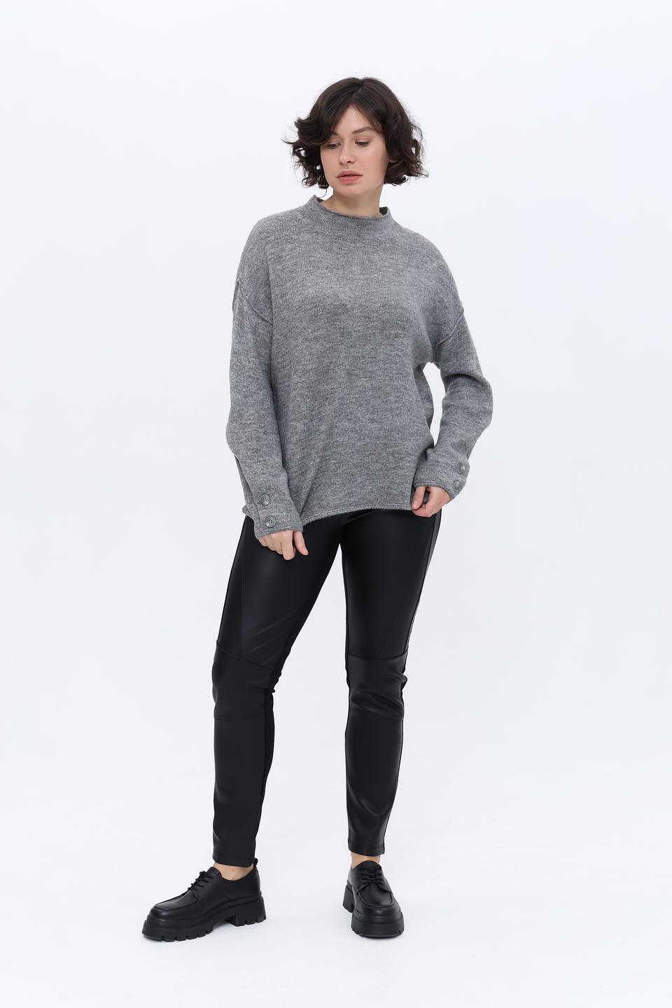 Пуловер Monari серый с пуговицами