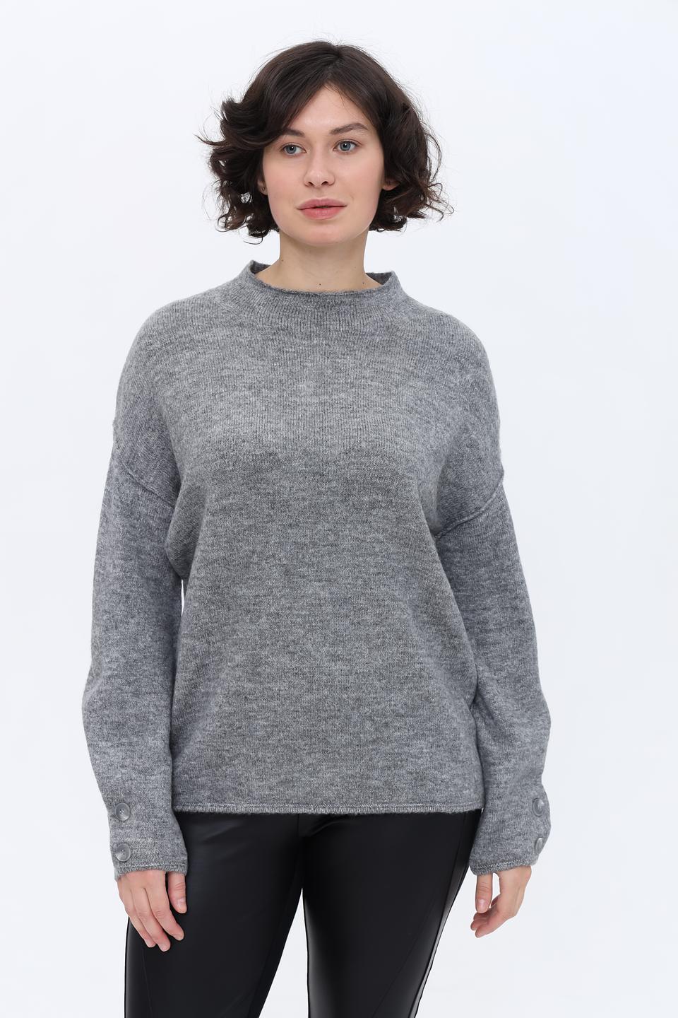 Пуловер Monari серый с пуговицами